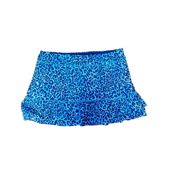 Lilly Pulitzer Blue Leopard Print Skort - Picture 2 of 5